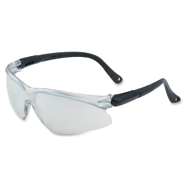 Visio Economy Safety Glasses, V20 Series, UV Protection, Anti-Fog, Silver Half-Frame, Clear Lens
