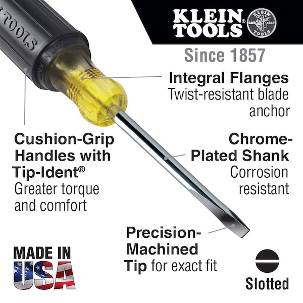 General Purpose Slotted Screwdriver 1/8 In Round