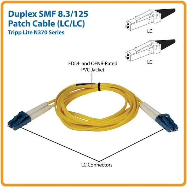Fiber Optic Cable,Dplx,SMF,8.3,LC/LC,5m