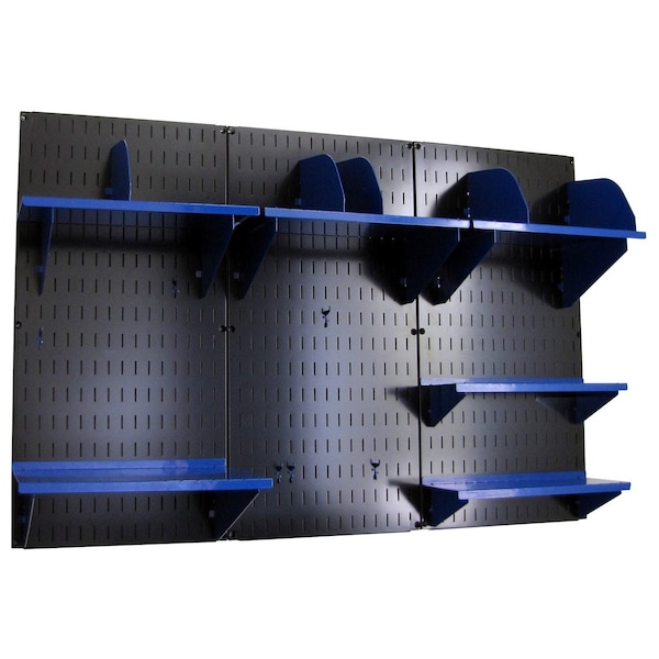 Office Wall Organizer System Unit, Black/Blue