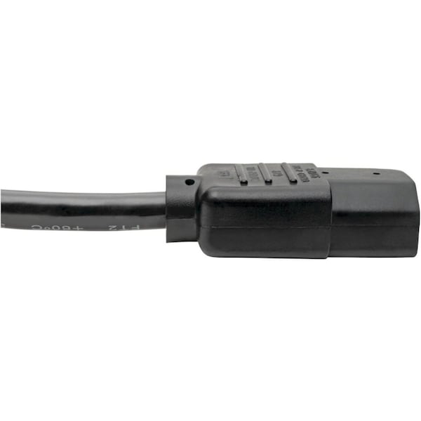 Power Cord, C14 To C13, 10A, 18AWG, 2ft, Max. Amps: 10