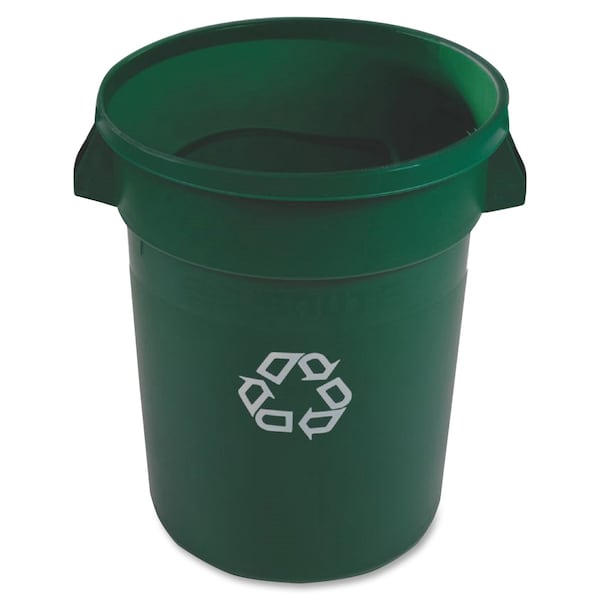 Round Recycling Bin, Green, Polyethylene