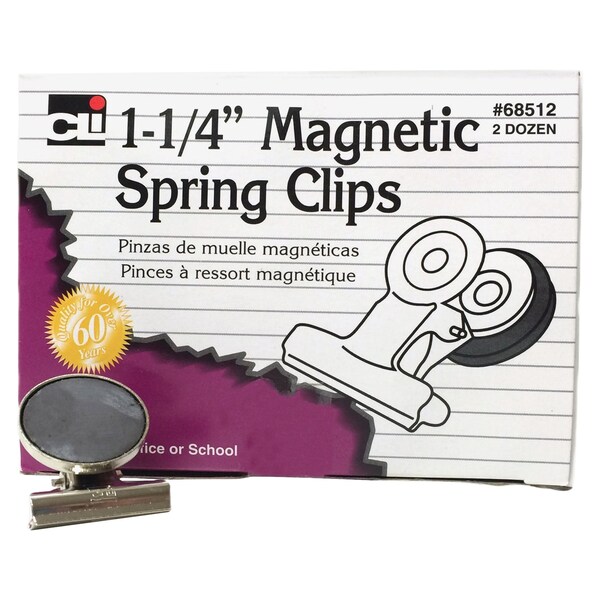 Magnetic Spring Clips,1.3,PK24