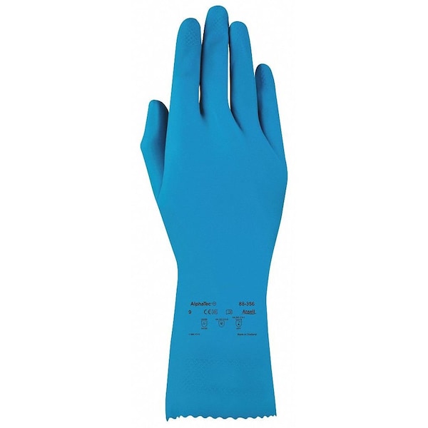 Alphatec Chemical Resistant Gloves, Fish Scale, 12 In Length, 17 Mil Thickness, L (9), Blue, 1 Pair