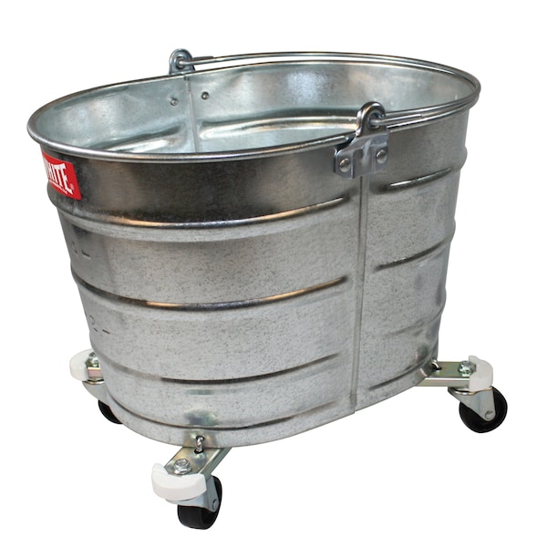 Oval Mop Bucket, Gray, Galvanized Steel