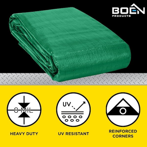 16 Ft X 20 Ft Tarp, Green