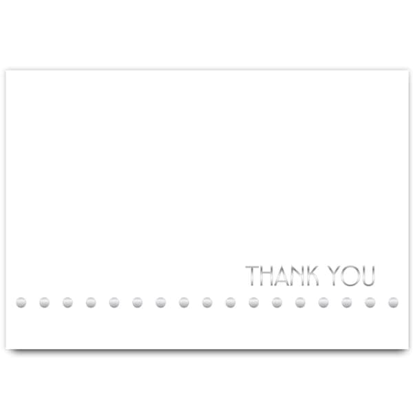 Thank You Card W/Envelope,Silver F,PK24