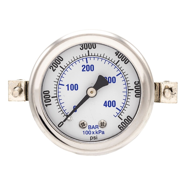 Gauge,2,0-6000psi,1/4CBM,Fill,U-Clamp