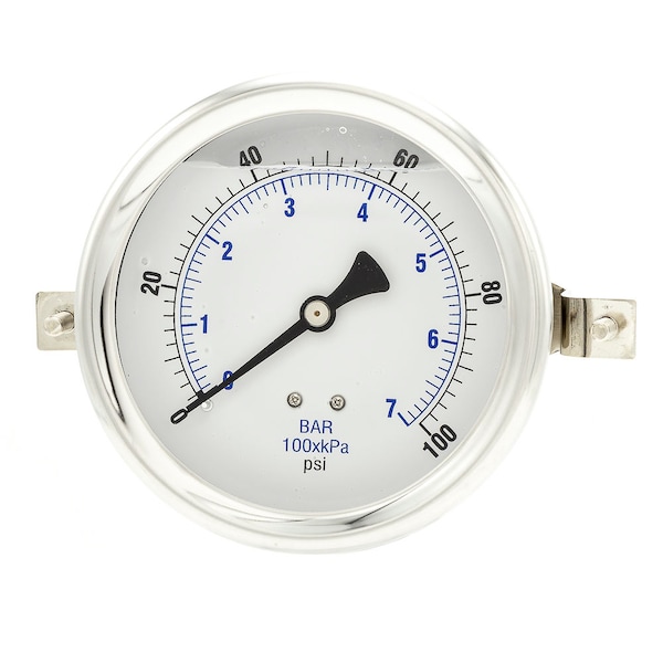 Gauge,4,0/100psi,1/4CBM,LF,w/U-Clamp