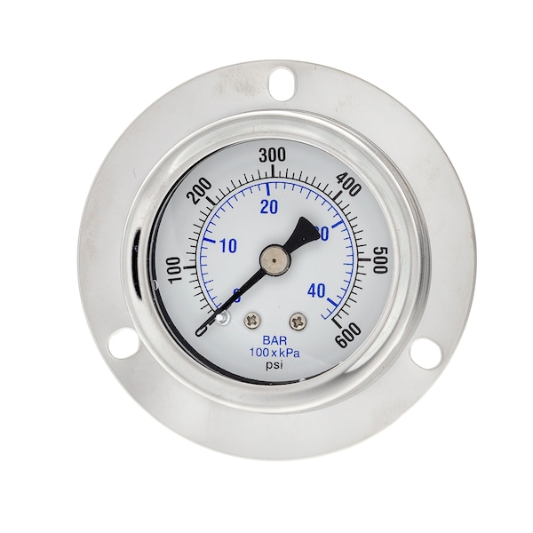 Gauge,1.5,0/600psi,1/8CBM,Front Flange