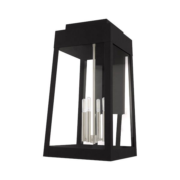 Oslo 4 Light Black Outdoor Wall Lantern