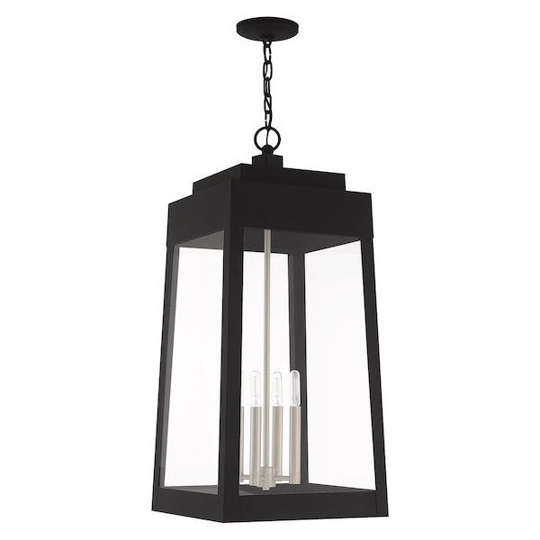 Oslo 4 Light Black Outdoor Pendant Lantern