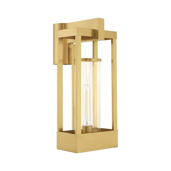 Delancey 1 Light Satin Brass Outdoor Pos