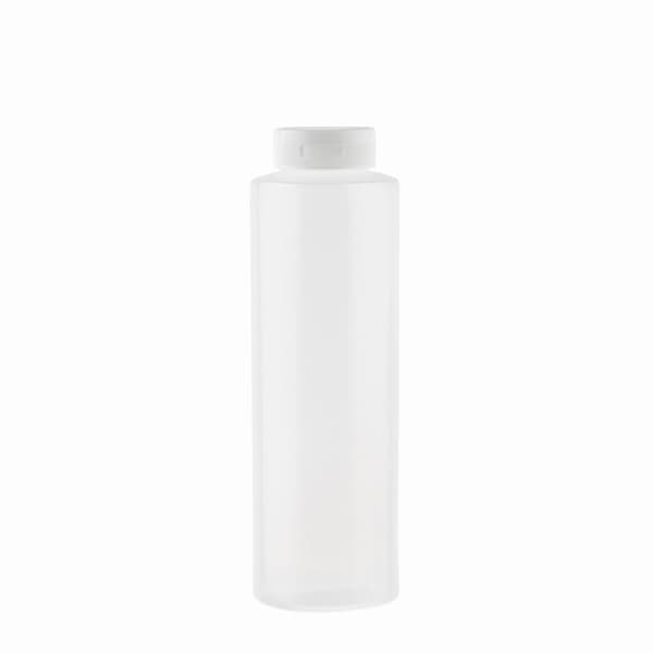 Flp Top Cap Sqz Bottle,Clr,Wht,12OZ,PK12