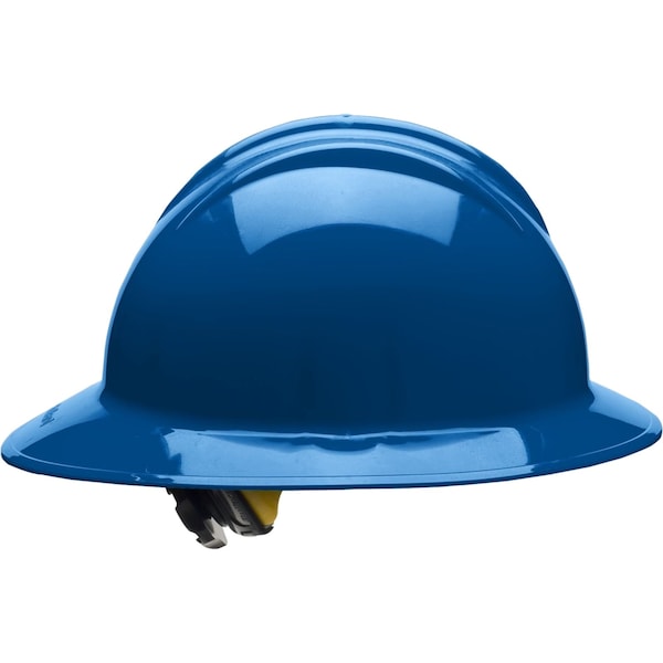 Full Brim Hard Hat, Type 1, Class E, Ratchet (6-Point), Blue