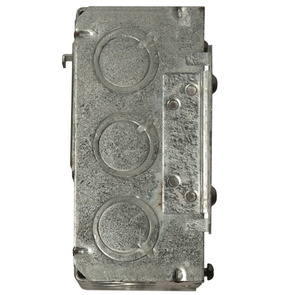 Electrical Box, 42 Cu In, Square Box Type, 2 Gangs, Galvanized Steel, Square Shape