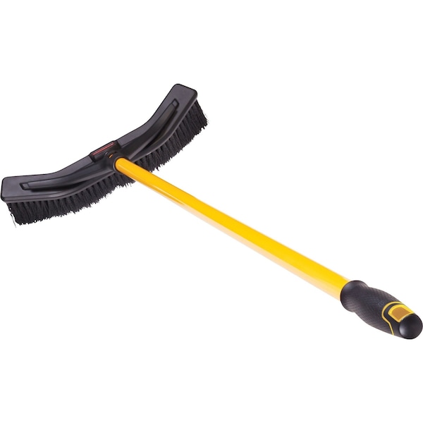 18 In Sweep Face Broom, Medium, Synthetic, Black, 58 In L Handle