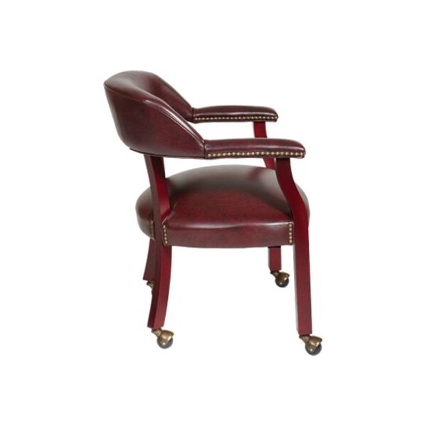 Ox BloodTraditional Guest Chair,24 1/2W23-1/2L30-1/4H,Padded,VinylSeat