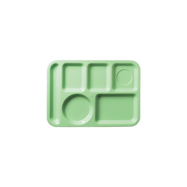 Left-Hand,6-Compartment Tray,Green,PK24