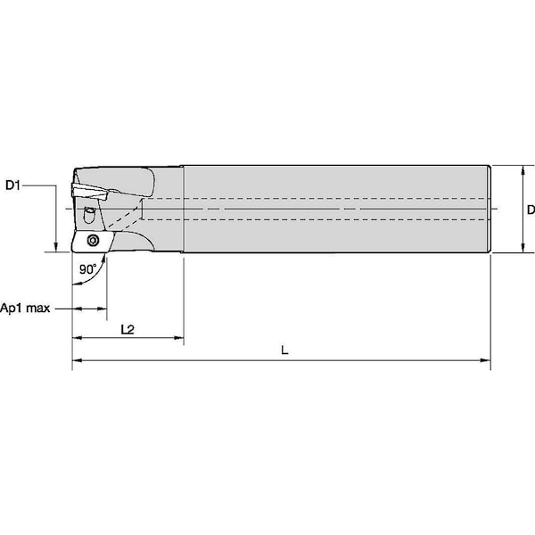 Indexable Square Shoulder End Mill, VSM11 Series, High Speed Steel, 11.44mm Depth Of Cut