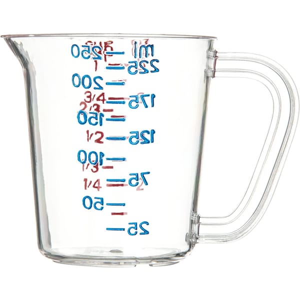 Commercial Measuring Cup,1 C,Clr,PK12