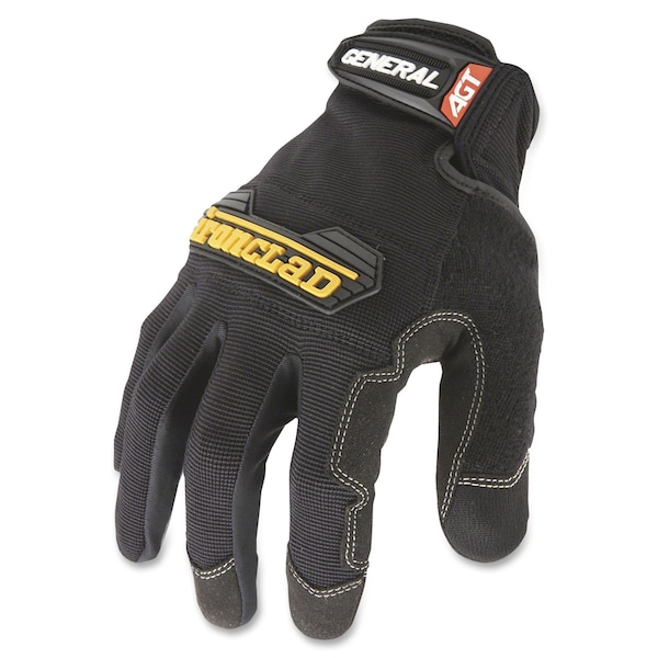 Mechanics Gloves, XL, Black, Single Layer Seamless With Sewn Duraclad(TM) Patches