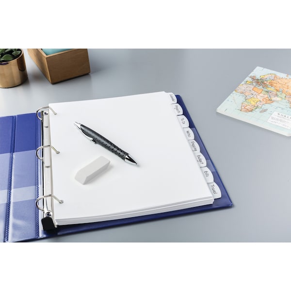 Avery® Big Tab™ Write & Erase Durable Plastic Dividers 16371, 8 White Tabs, 1 Set