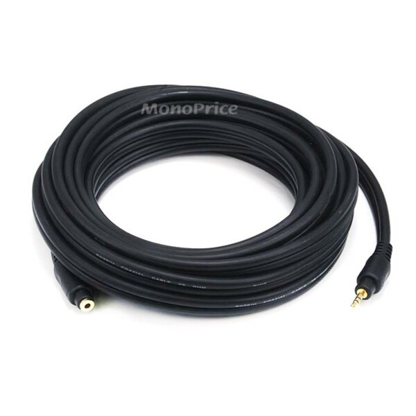 A/V Cable, 3.5mm M/F Ext Cble,Blk,20ft