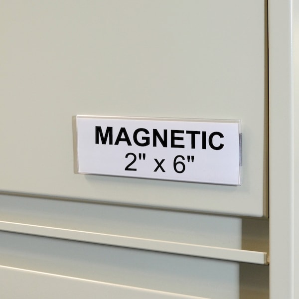 Magnetic Shelf/Bin Label Holder,2,PK10