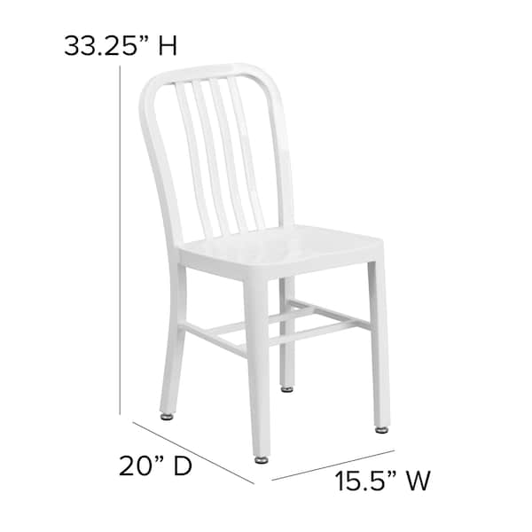 Gael Commercial Grade 2 Pack White Metal Indoor-Outdoor Chair