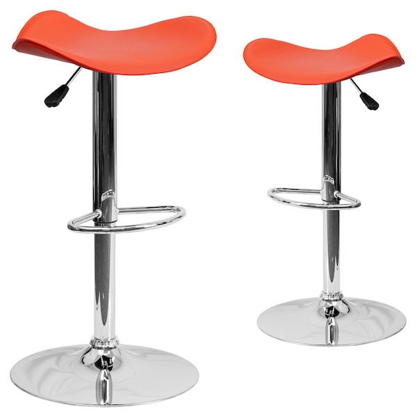 Orange Vinyl Barstool