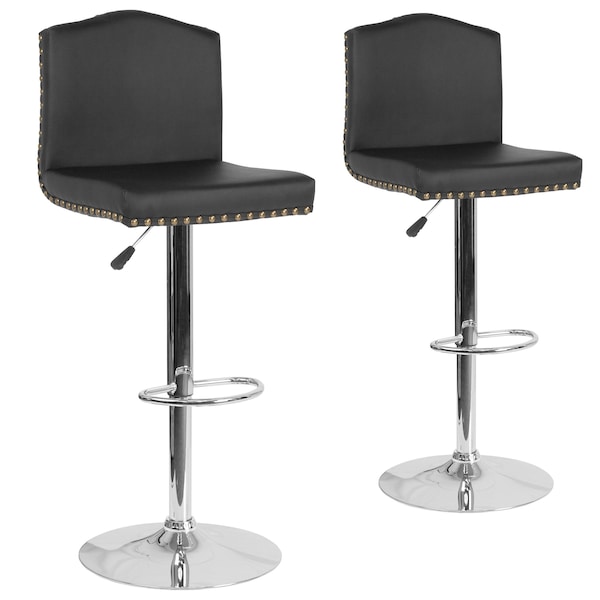 Black Leather Barstool