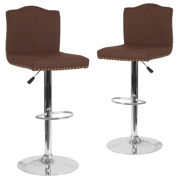 Brown Fabric Barstool