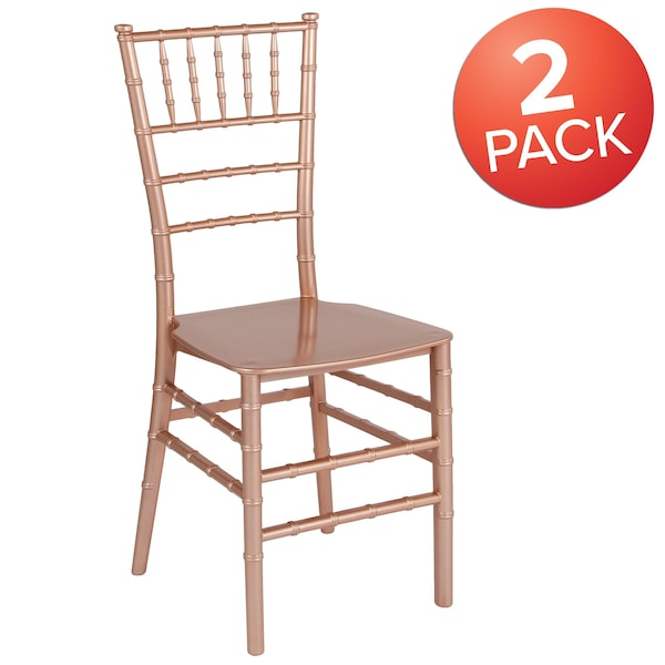 HERCULES Series Rose Gold Resin Stacking Chiavari Chair