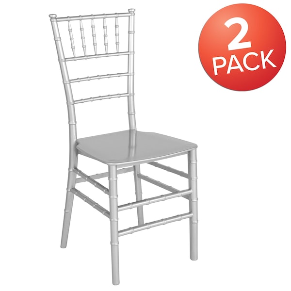 HERCULES Series Silver Resin Stacking Chiavari Chair