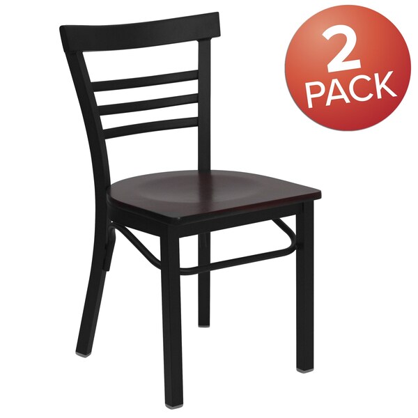 Black Ladder Chair-Mah Seat