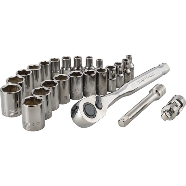 Socket Wrench Set,1/4 Drive,24 Pcs.