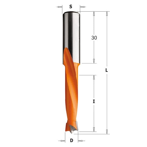 Dowel Drill,Rght,13mm Dia.,35mm Cut L