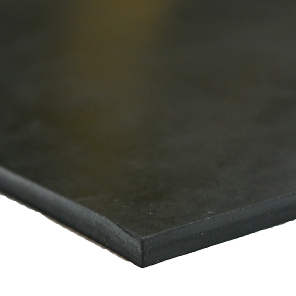 Neoprene Sheet, 80A, Smooth Finish, No Backing, Black, 0.062 Thickness, 36 Width, 36 Length