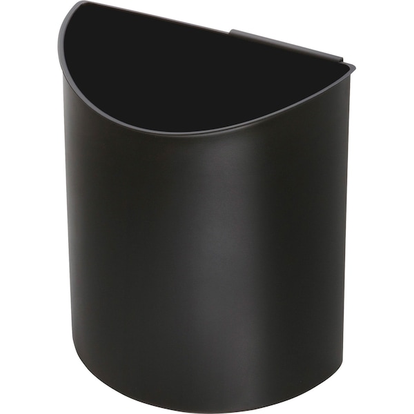 6 Gal Half-Round Recycling Receptacle, Black/Blue, 13 Dia, Plastic