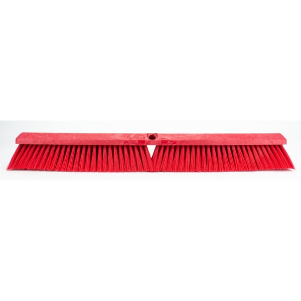 24 In Sweep Face Floor Sweep Head, Soft/Stiff Combination, Synthetic, Red