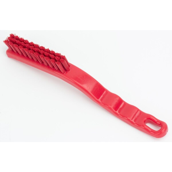 0.88 In W Detail Brush, Red, Polypropylene