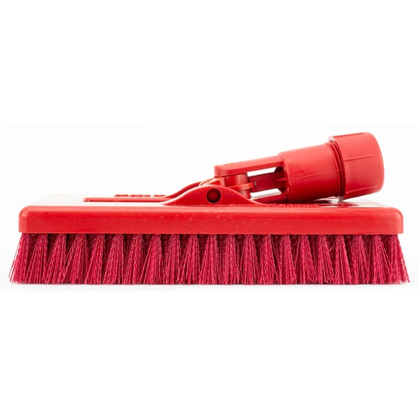 3.5 In W Swivel Scrub Brush, Red, Polypropylene