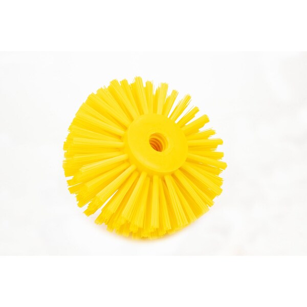 6 In W Pipe And Valve Brush, Yellow, Polypropylene