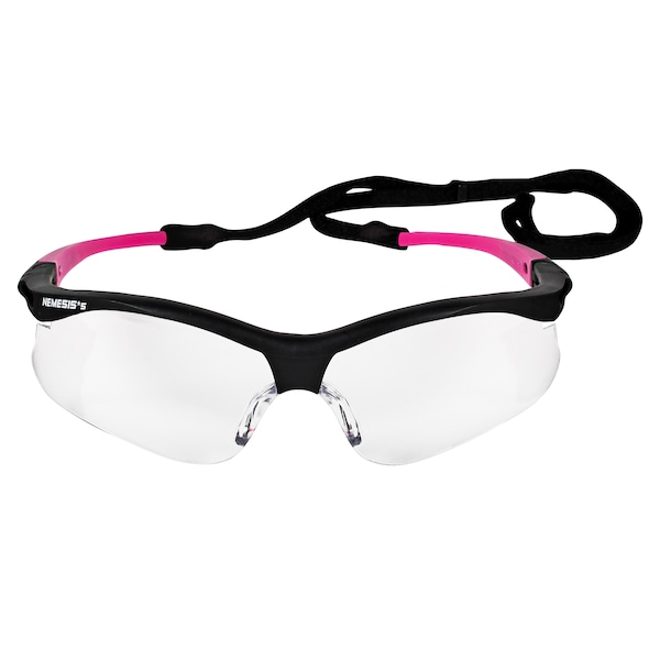 Safety Glasses, Wraparound Clear Polycarbonate Lens, Anti-Fog, Scratch-Resistant