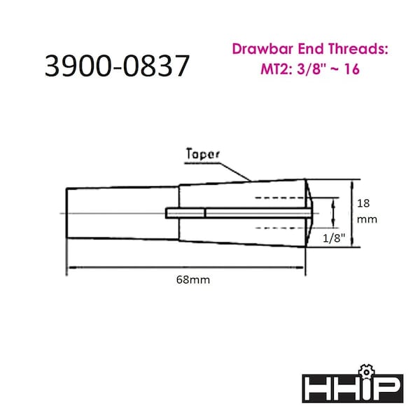 MT2 1/8 Round Collet