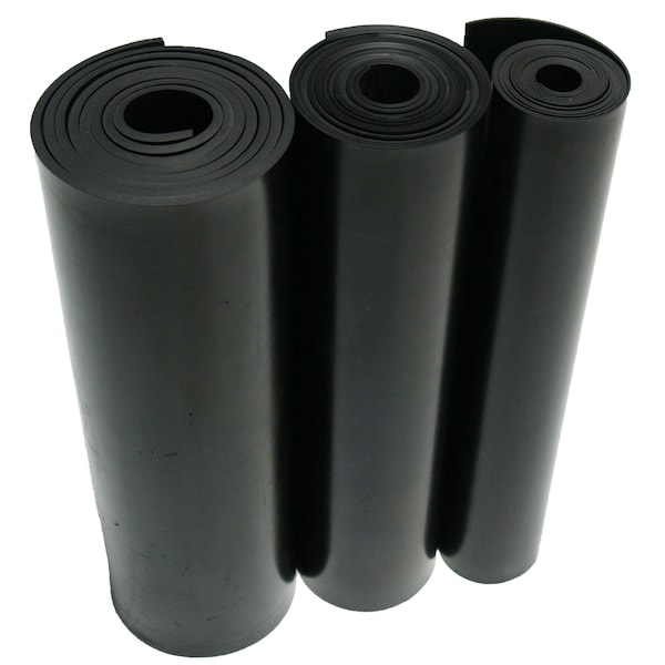 Buna-N Sheet - Adhesive-Backed - 0.093 Thick X 4 Width X 36 Length - 60A - Black - ASTM D2000 BG