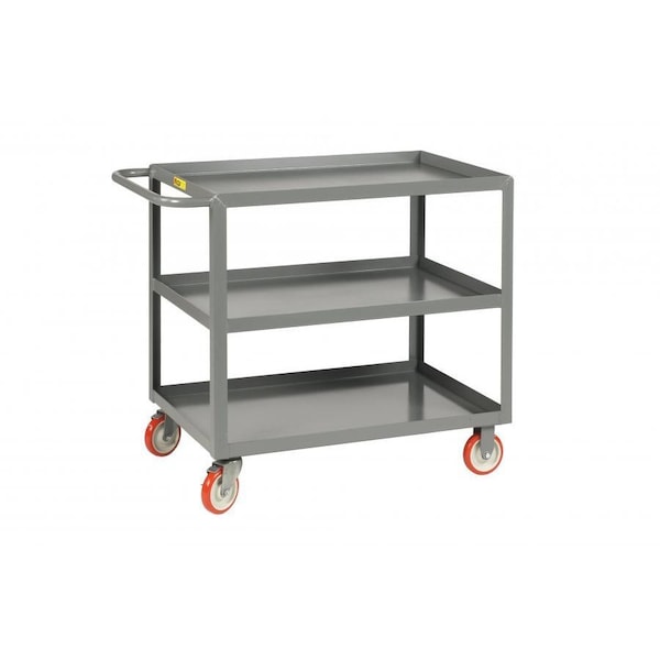 Utility Cart, 12 Ga. Steel, 3 Shelves, 1200 Lb