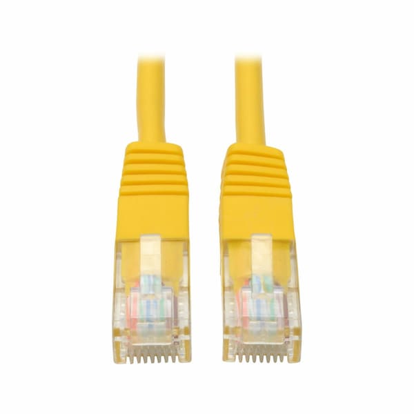 Cat5e Cable,Molded,RJ45 M/M,Yellow,50ft