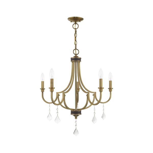 Glendale 5 Light Antique Brass Chandelier